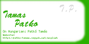 tamas patko business card