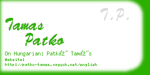 tamas patko business card